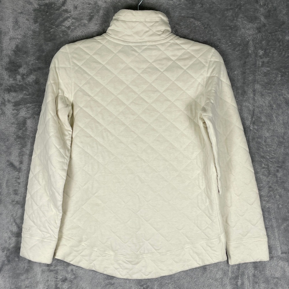 Marmot Roice Quilted Pullover Womens S Cream Snap Neck Pocket Sweater Gorpcore - Picture 7 of 10